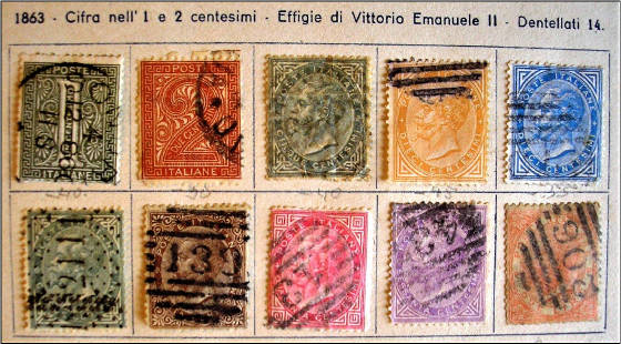 1863 / FIRST ITALIAN STAMPS / FIRST ISSUE / FULL SET / CLICK FOR LARGE VIEW