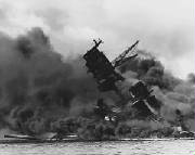 NO LINK - The Arizona sinking Battleship Row Pearl Harbor