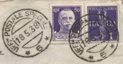 Military Postmarks with double stamps during Fascist 1930's