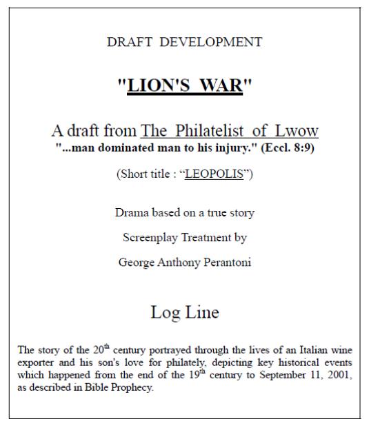 CLICK TO READ 22-PAGE SCREENPLAY TREATMENT
